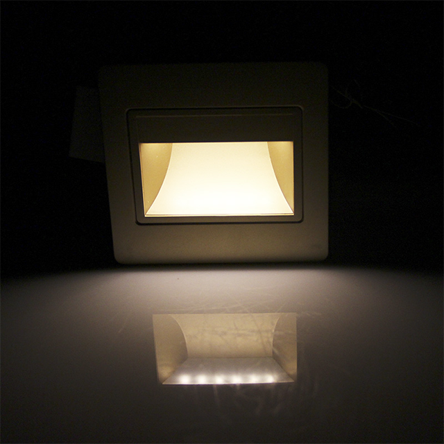 Sensor cuadrado ABS Escalera Luz LED Pared de dormitorio Luz LED Iluminación interior de escalera LED